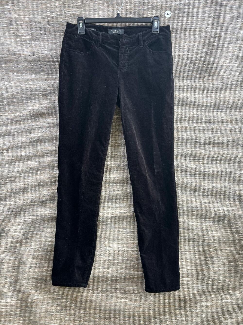 Talbots Signature Pants Womens Size 4 Black Mid Rise Stretch Straight Leg Chino